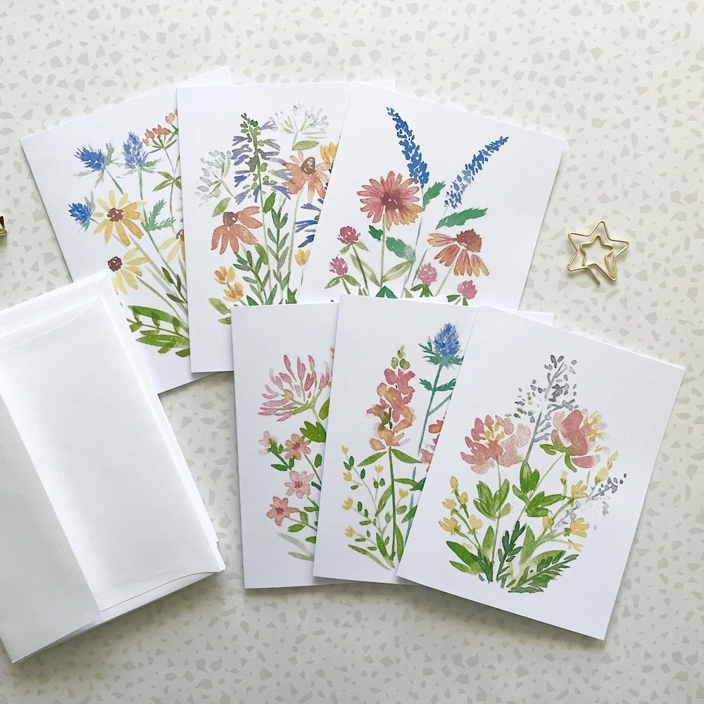 Wildflower note cards (Set of 6) — Amy Richards Illustration